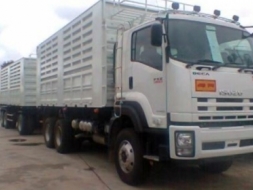 ขาวดาวน์ รถบรรทุก 22 ล้อ พ่วงแม่-ลูกดั๊มพ์ ยี่ห้อ ISUZU DEGA FXZ 360 แรงม้า ปี 2558 *จะวางดาวน์ 76