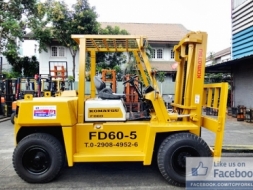 (รหัสสินค้าTHC1689) รถยกยี่ห้อKOMATSU รุ่น FD60-5 ขนาด 6.0 TON เกียร์ AUTO ระบบ Diesel ยกสูง 3.0 m