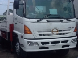 6 ล้อกะบะคอกเตี้ยเพลาเดียวติดเครน 5 ตัน 3 ปลอก HINO รุ่น เมก้า เครื่องยนต์ 212 แรงม้า