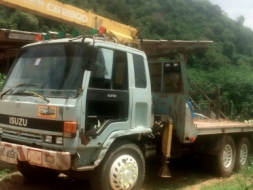 สิบล้อ1เพา อีซูซุ ร็อค175 ท้ายลาก ล เครน 3 ตัน ท้ายลากบรรทุกแม็กโค สภาพดีพร้อมใชงาน เล่มทะเบียนพร้อ