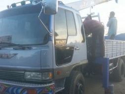 ขายรถบรรทุก 10 ล้อ ติดเครนฮีโน่หัวสิงห์โฮเทคHO7C-T เครื่อง202 แรงม้า เครนทอดาโน 3 ตัน 6 ปลอก 5 ชักท้