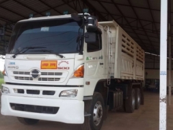 ขาย HINO MEGA 380 พ่วงแม่ลูกดั๊ม กระบะเหล็กสามมิตร รถปี 57