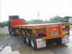 ขายหางพื้นเรียบ3เพลา ต่ออู่แสง12.6เมตร ปี57 ใหม่มากสีเดิมยังติดพื้น 480,000 086-6642-442