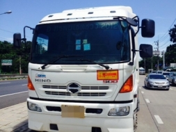 รถสิบล้อหัวลาก+หาง RCK 3 เพลา พื้นเรียบ HIno FM2P 360แรง ปี 55 NGV โรงงานรถพร้อมใช้งาน ยางหน้าใหม่ ย